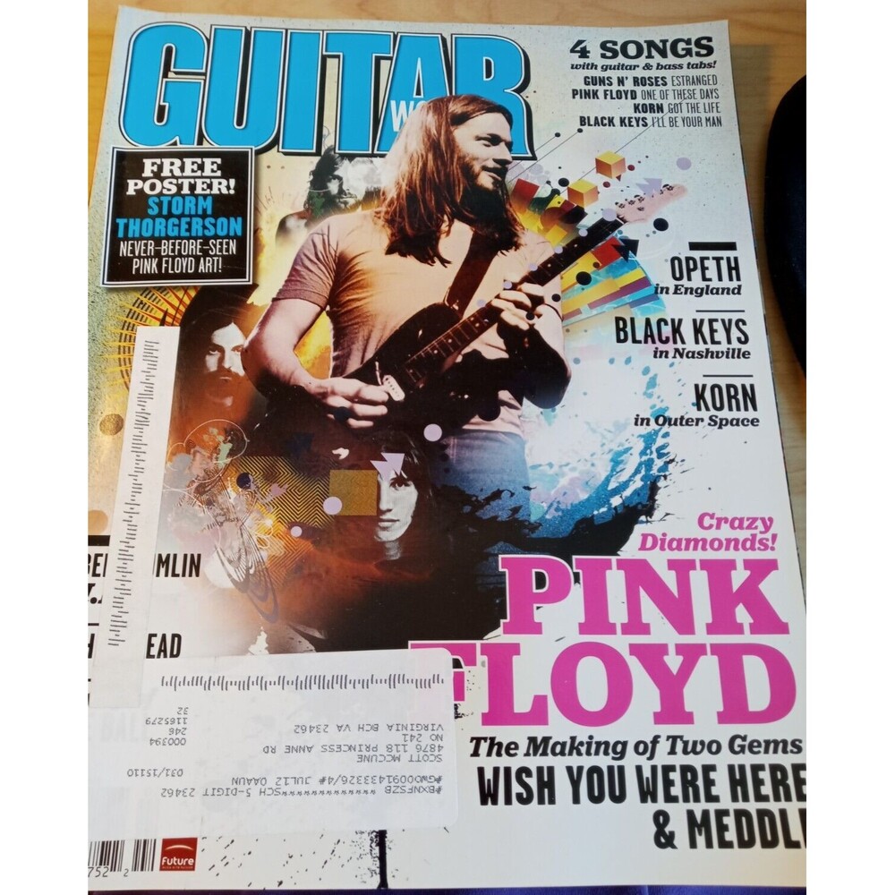 February 2012 GUITAR WORLD Music Magazine PINK FLOYD w/ Poster